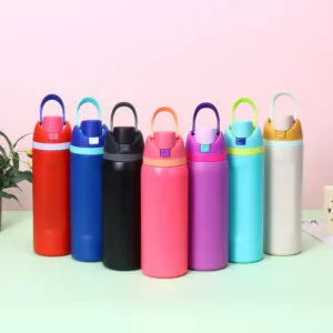 Customized Logo Termos 16oz 19oz 24oz 32oz Insulated Stainless Steel Water Bottle With Straw Portable Gym Drinking Water Bottle