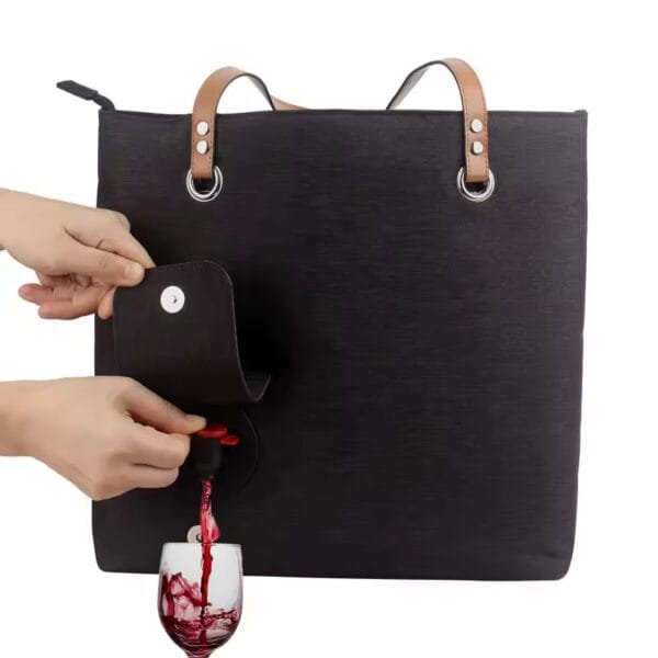 Large Capacity Beach Wine Purse with Hidden Insulated Cooler Compartment