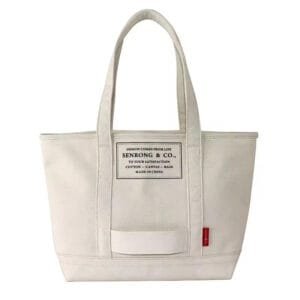 Embroidered Cotton Canvas Shoulder Tote Bag