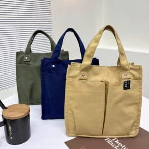 New Design Wholesale Large Shopping Shoulder Bag - Lunch Box Compatible Canvas Tote