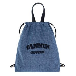 Sustainable Recycled Denim Drawstring Backpack | Eco-Friendly Cotton Bag