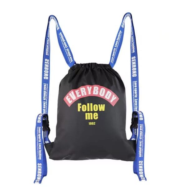Custom Printed Drawstring Sport Bag - Multipurpose Polyester with Webbing Strap